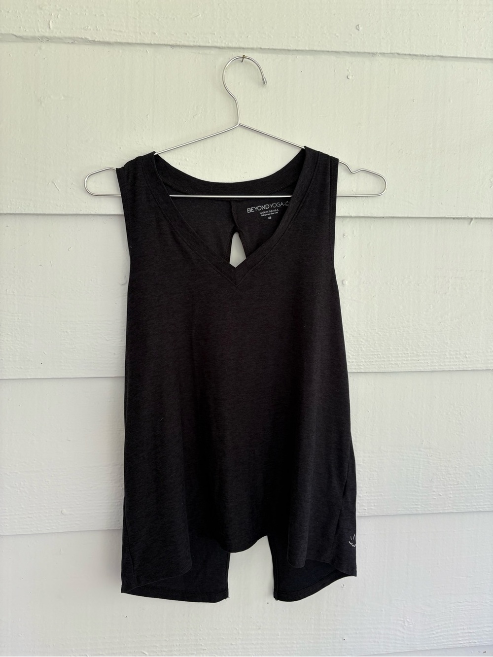 Beyond Yoga Black Open Back Tank Top Size XS Made in USA Yoga Pilates Activewear